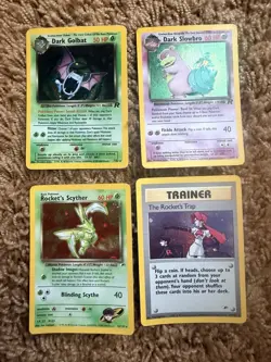 Vintage Pokemon Holo Lot Of 4 Team Rocket Themed Pokemon TCG Cards - Image 1