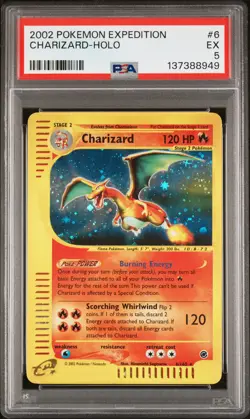 2002 POKEMON EXPEDITION #6 CHARIZARD-HOLO PSA 5 - Image 1