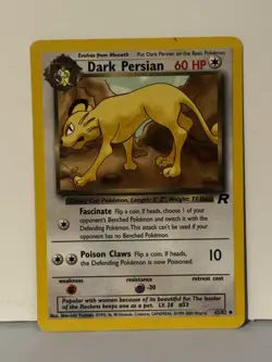 Dark Persian Uncommon Team Rocket 42/82 Near Mint Pokemon Fast Ship - Image 1