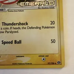 Pokemon Electrode 27/106 EX Emerald Reverse Holo Rare 70HP Pokemon TCG English - Image 5