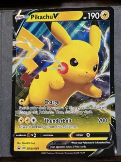 Pikachu V SWSH061 Jumbo Promo LP Pokemon TCG - Image 1