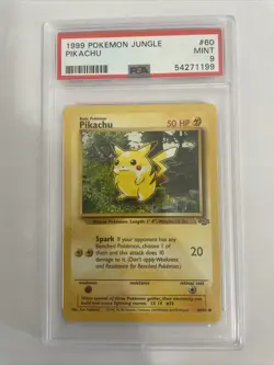 PSA 9 1999 Pokemon Jungle 60 Pikachu - Image 1