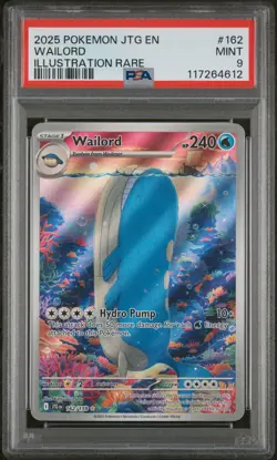 Wailord Illustration Rare Pokemon Jtg En-Journey Together 162 NM PSA 9 - Image 1