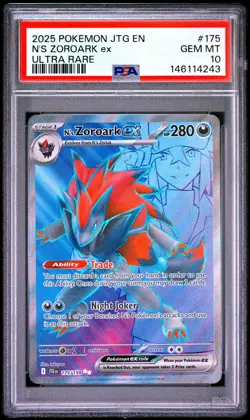 2025 Pokemon Journey Together N'S Zoroark EX #175/159 Ultra Rare PSA 10 - Image 1