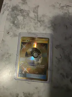 Pokemon Ultra Ball Secret Rare 161/149 SM Base Set Full Art Holo Trainer - Image 1
