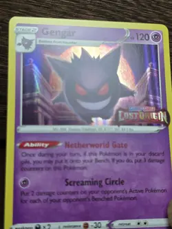 Pokemon Gengar SWSH241 Lost Origin Prerelease Holo Black Star Promo NM - Image 2