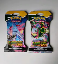 Set Of 2 Pokemon Sword & Shield Evolving Skies Sleeved Booster Packs - Image 1