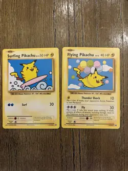 Pokemon TCG - Flying Pikachu & Surfing Pikachu Secret Rare Set XY Evolutions -NM - Image 1