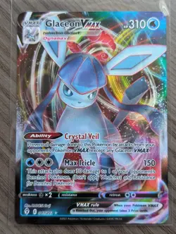 Pokemon TCG Glaceon VMAX Evolving Skies 041/203 Holo Ultra Rare NEAR MINT - Image 1