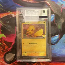 Pokemon TCG Pokemon Day 2026 Pikachu 051/162 Cosmos Holo Promo Eng BGS 9 - Image 1