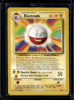 1999 Pokemon Unlimited Electrode Rare #21/102 - Image 1
