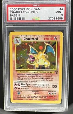 2000 Pokemon 2 Charizard Holo #4/130 PSA 9 - Image 1