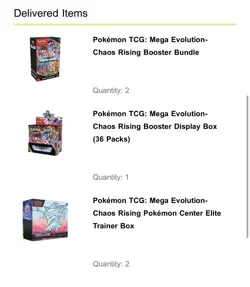 Chaos Rising Pokemon Center Lot - 2 PC ETBs - 1 Booster Box - 2 Booster Bundles - Image 1