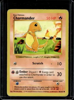 1999 Pokemon Shadowless Charmander #46/102 - Image 1