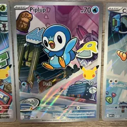 Pokemon First Partner Illustration Collection Series 1 Gen 4 Sinnoh Piplup - Image 3