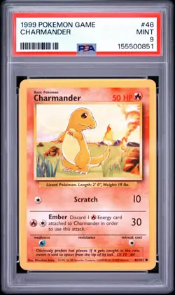 1999 POKEMON GAME #46 CHARMANDER PSA 9 - Image 1