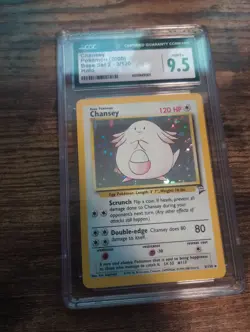 Chansey 3/130 Holo Rare - POP 9 - Base Set 2 - CGC 9.5 MINT+ Pokemon TCG WotC - Image 1
