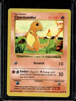1999 Pokemon Shadowless Charmander #46/102 - Image 1