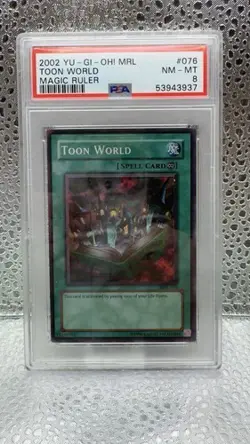 Toon World MRL-076 YuGiOh Magic Ruler Foil #076 PSA 8 NM-MT - Image 1