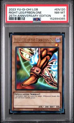 2023 Yugioh! LOB Right Leg Forbidden One 25th Anniversary Edition PSA 8 - Image 1