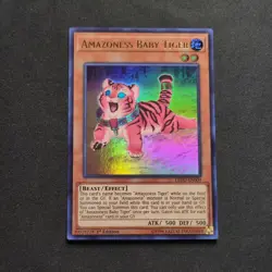 Yu-Gi-Oh! TCG Amazoness Baby Tiger LEDU-EN009 Ultra Rare 1st Edition Holo - Image 1
