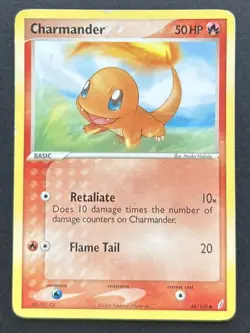 Pokemon Cards Charmander 48/100 Crystal Guardians Common MP - Image 1
