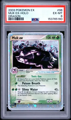 2003 POKEMON EX DRAGON #96 MUK EX-HOLO PSA 6 - Image 1
