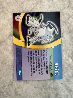 2004 Topps Pokemon Advanced Challenge Absol #1 - Rare Foil/Holo Version NM/MT - Image 2