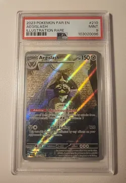 2023 POKEMON PAR EN-PARADOX RIFT ILLUSTRATION RARE #210 AEGISLASH PSA 9 - Image 1