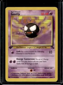 1999 Pokemon Fossil 1st Edition Gastly #33/62 - Image 1