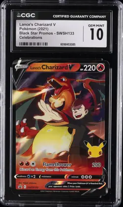 2021 POKEMON #SWSH133 LANCE'S CHARIZARD V CGC 10 GEM MINT - Image 1