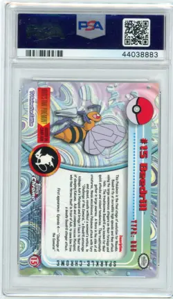 2000 TOPPS CHROME POKEMON T.V. #15 BEEDRILL SPARKLE PSA 10 GEM MINT - Image 2