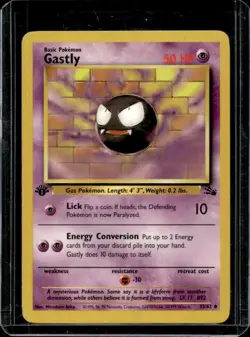 1999 Pokemon Fossil 1st Edition Gastly #33/62 - Image 1