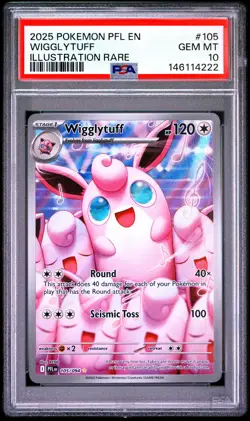 2025 Pokemon Phantasmal Flames Wigglytuff #105/094 Illustration Rare PSA 10 - Image 1