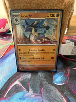 Lucario ex Pokemon Scarlet and Violett 114/198 English, Stamped, Cosmos Holoo - Image 3