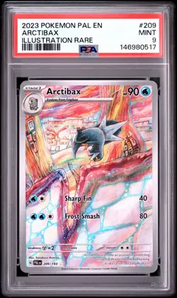 PSA 9 2023 POKEMON PAL EN-PALDEA EVOLVED ILLUSTRATION RARE #209 ARCTIBAX - Image 1