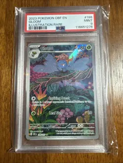 2023 POKEMON OBF EN-OBSIDIAN FLAMES ILLUSTRATION RARE #198 GLOOM PSA 9 - Image 1
