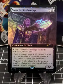 FOIL MTG Secret Lair: Skemfar Shadowsage Extended Art Foil Bonus Card - NM+ - Image 1