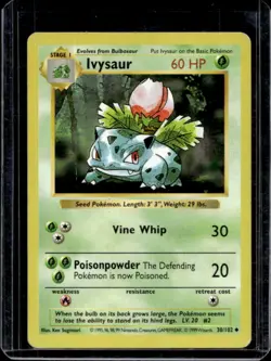 1999 Pokemon Shadowless Ivysaur #30/102 - Image 1