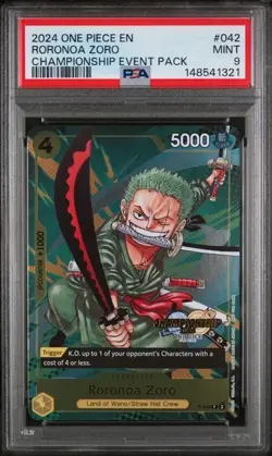 2024 ONE PIECE CHAMPIONSHIP 2024 EVENT PACK #042 RORONOA ZORO PSA 9 - Image 1