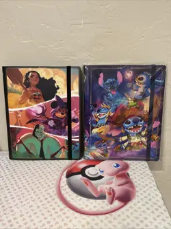 Disney Lorcana First Chapter & Stitch Themed Portfolio Binder Lot of 2- READ - Image 1