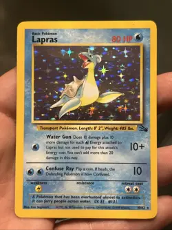 Pokemon TCG Lapras Fossil 1999 Unlimited Holo 10/62- NM - Image 1