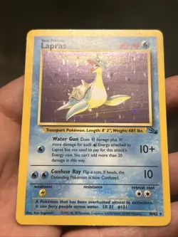 Pokemon TCG Lapras Fossil 1999 Unlimited Holo 10/62- NM - Image 2