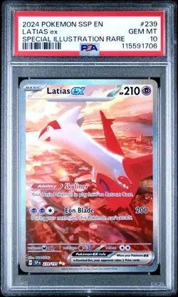 Pokemon Latias EX TCG Surging Sparks 239/191 Special Illustration Rare PSA 10 - Image 1