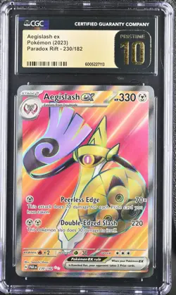 CGC PRISTINE 10 Aegislash ex 082/066 Pokemon Future Flash sv4M - Image 1