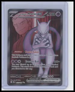 SV10: Destined Rivals #213/182 Team Rocket's Mewtwo ex TCG Card - Image 1