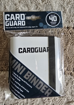 Card Guard Mini Binder White Double-Sided 40 Card Capacity Elastic Closure - Image 1