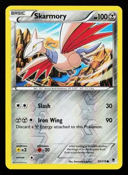 Skarmory 59/119 Reverse Holo Common Phantom Forces Pokemon Card - Image 1