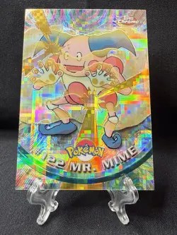 Pokemon Topps Tekno Chrome #122 Mr. Mime 2000 Card LP-NM Low Population Rare TCG - Image 1
