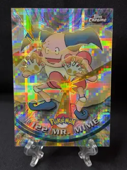 Pokemon Topps Tekno Chrome #122 Mr. Mime 2000 Card LP-NM Low Population Rare TCG - Image 3